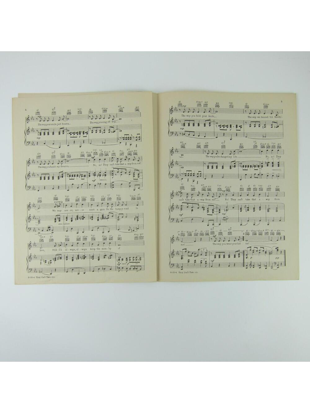 Sheet Music They Can't Take That Away From Me Fred Astaire Ginger Rogers 1937 - Picture 13 of 15